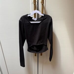 Lovers & Friends Black Long Sleeve Crop Top